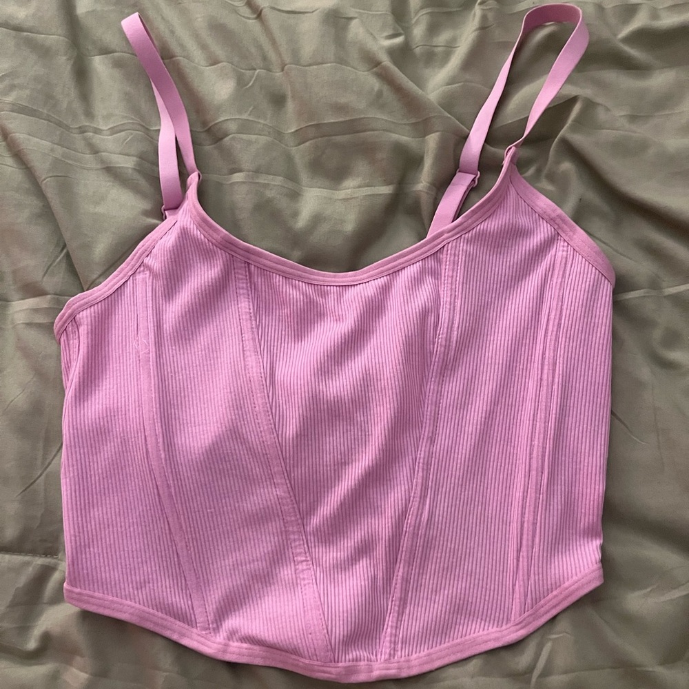 colsie pink large corset top